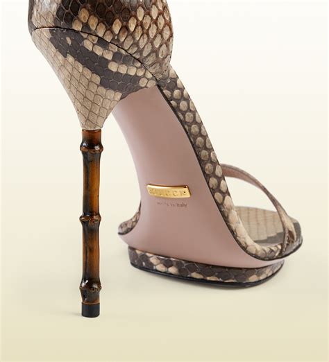 gold gucci bamboo heels|gucci snake high heels.